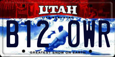 UT license plate B120WR