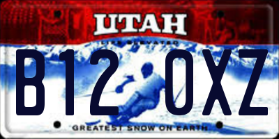UT license plate B120XZ