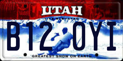 UT license plate B120YI