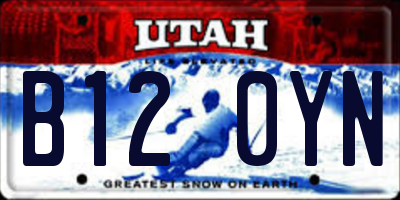 UT license plate B120YN