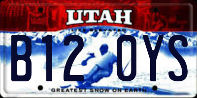UT license plate B120YS