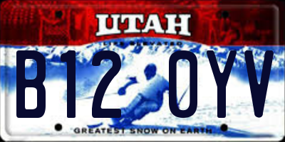 UT license plate B120YV