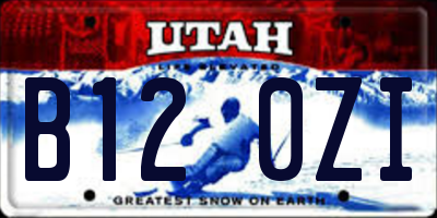 UT license plate B120ZI
