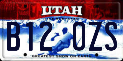 UT license plate B120ZS