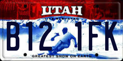 UT license plate B121FK