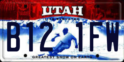 UT license plate B121FW