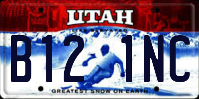 UT license plate B121NC