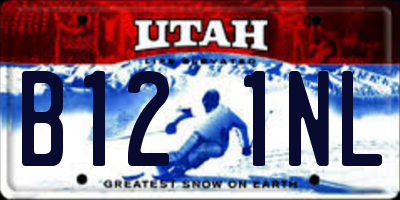 UT license plate B121NL