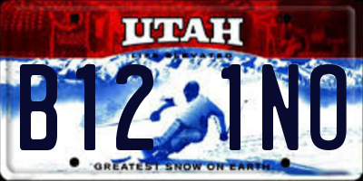 UT license plate B121NO