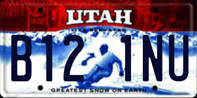 UT license plate B121NU