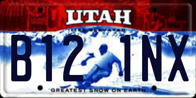 UT license plate B121NX