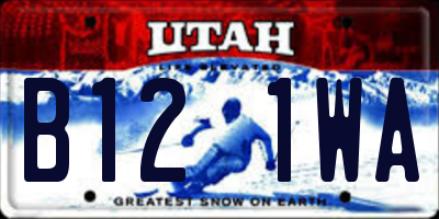 UT license plate B121WA