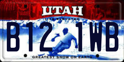 UT license plate B121WB