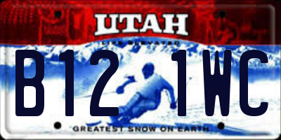 UT license plate B121WC