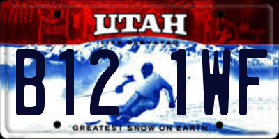 UT license plate B121WF