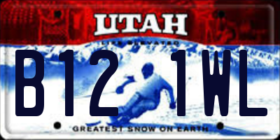 UT license plate B121WL