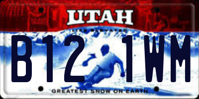UT license plate B121WM