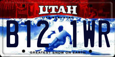 UT license plate B121WR