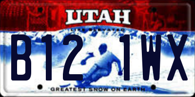 UT license plate B121WX