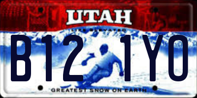 UT license plate B121YO