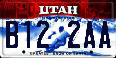 UT license plate B122AA