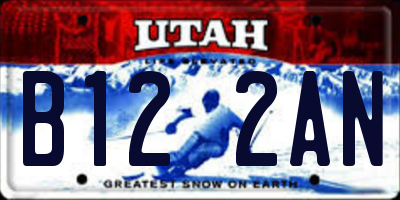UT license plate B122AN