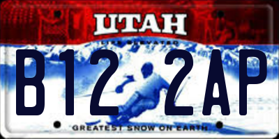 UT license plate B122AP
