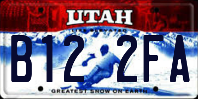 UT license plate B122FA