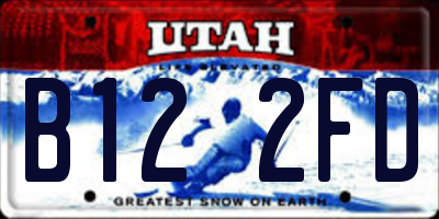 UT license plate B122FD