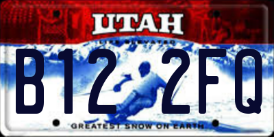 UT license plate B122FQ