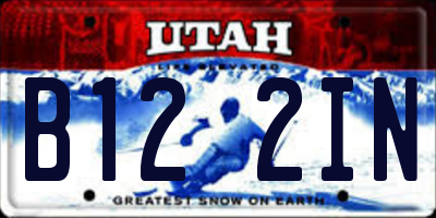 UT license plate B122IN