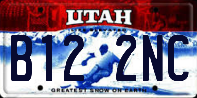 UT license plate B122NC