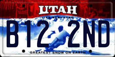 UT license plate B122ND