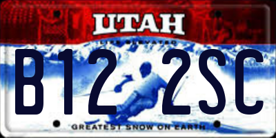 UT license plate B122SC