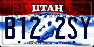 UT license plate B122SY