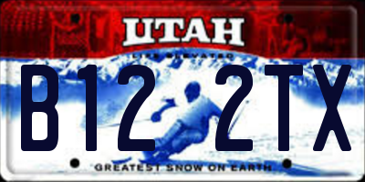 UT license plate B122TX