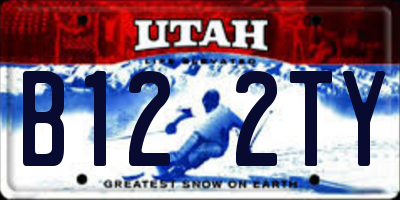 UT license plate B122TY