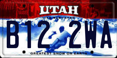 UT license plate B122WA