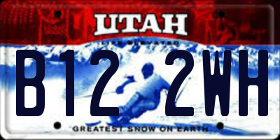 UT license plate B122WH