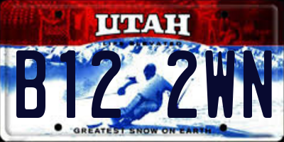 UT license plate B122WN