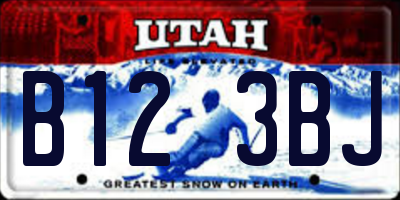 UT license plate B123BJ