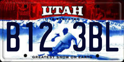 UT license plate B123BL