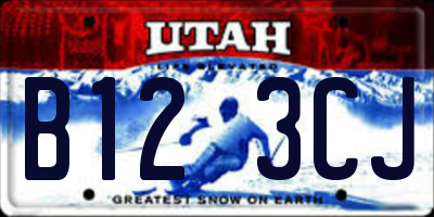 UT license plate B123CJ