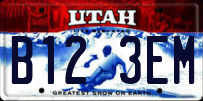 UT license plate B123EM