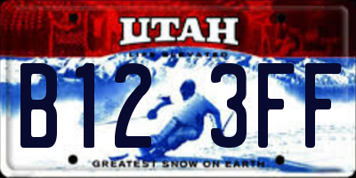 UT license plate B123FF