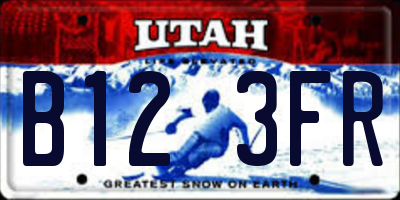 UT license plate B123FR