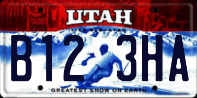 UT license plate B123HA