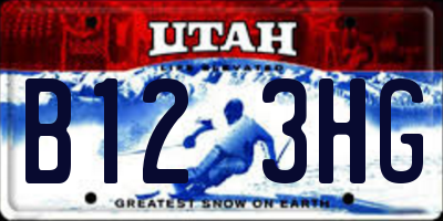 UT license plate B123HG