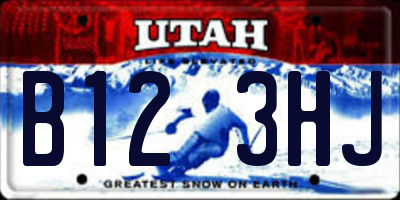 UT license plate B123HJ