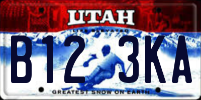 UT license plate B123KA